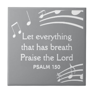 Custom MUSIC NOTES Modern Grey Christian Ceramic Tile