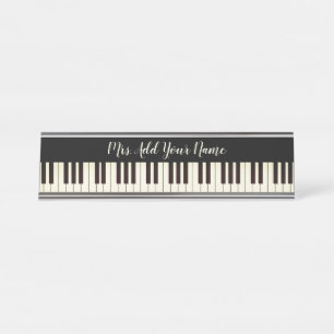 Custom Music Piano Teacher Piano Keys  Desk Name Plate