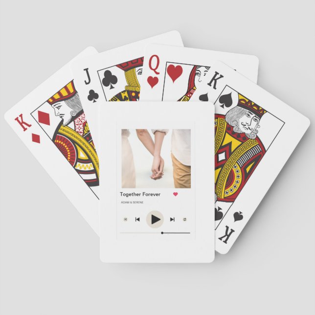 Custom Music Player  – Add Your Photo & Name Playing Cards (Back)