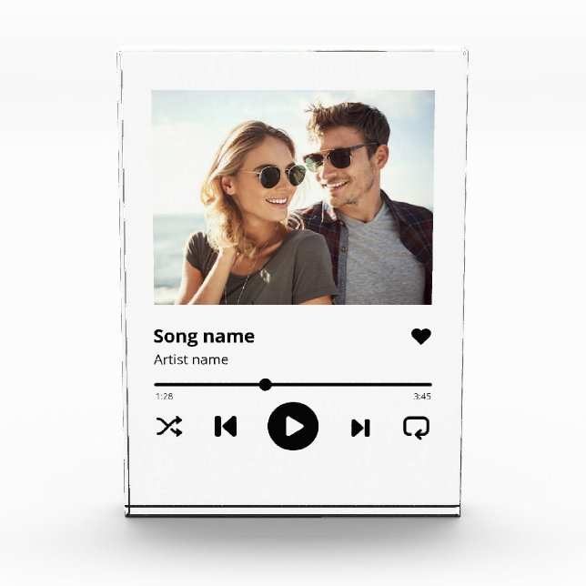 Custom Music Song Album Couple Photo Block (Front)