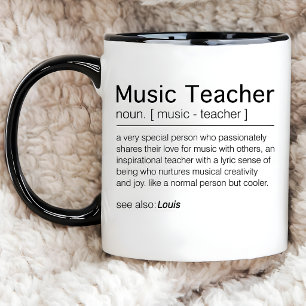 Custom Music Teacher Difinition Musician Educator Two-Tone Coffee Mug