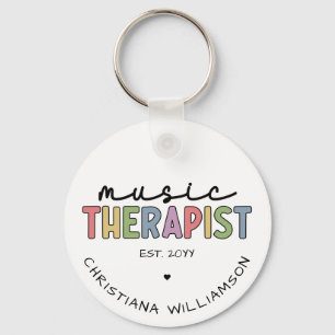 Custom Music Therapist Music Therapy Graduation Key Ring