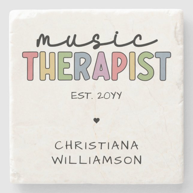 Custom Music Therapist Music Therapy Graduation Stone Coaster (Front)