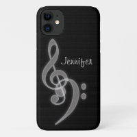 Custom Music - Treble & Bass Clef iPhone 11 Case