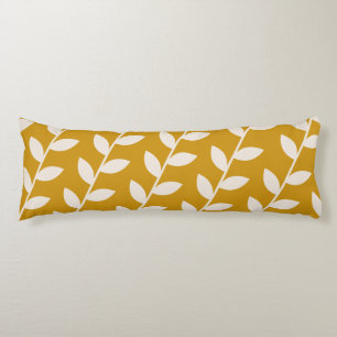 Custom Mustard Retro Leaf Pattern Body Cushion