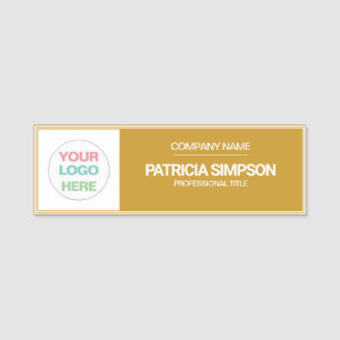 Custom Mustard Yellow and White Professional Badge