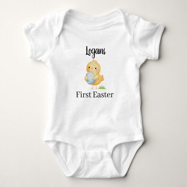 Custom. My First Easter. Chick. Baby Bodysuit (Front)