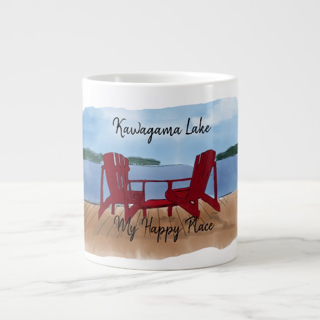 Custom My Happy Place Large Coffee Mug (Front)