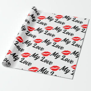 custom my love and kisses  wrapping paper