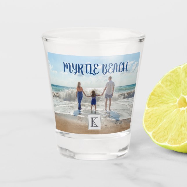 Custom Myrtle Beach Change to Any Beach Souvenir Shot Glass (Front)