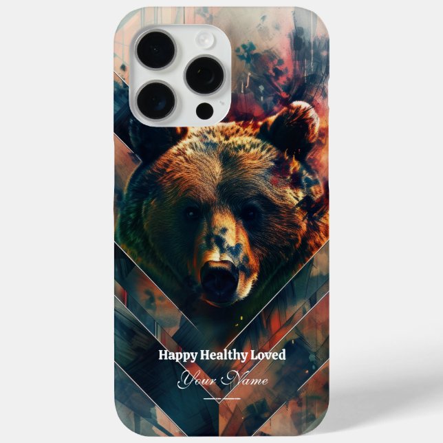 Custom : Mystic Forest Bear iPhone 15 ProMax Case (Back)