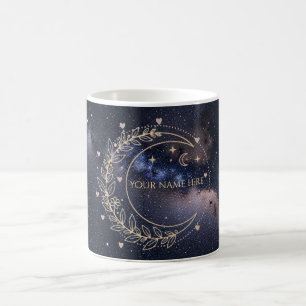 Custom Mystical Moon and Starry Sky Pillow Coffee Mug