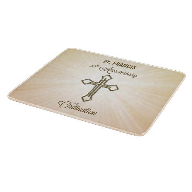 Custom Name, 10th Anniversary of Ordination Cutting Board (Corner)