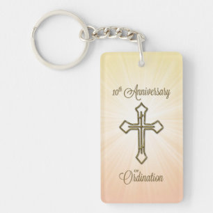 Custom Name, 10th Anniversary of Ordination Key Ring