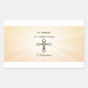 Custom Name, 10th Anniversary of Ordination Rectangular Sticker