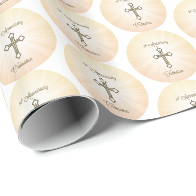 Custom Name, 10th Anniversary of Ordination Wrapping Paper (Roll Corner)