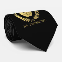 Custom Name #1 Teacher Black Faux Gold