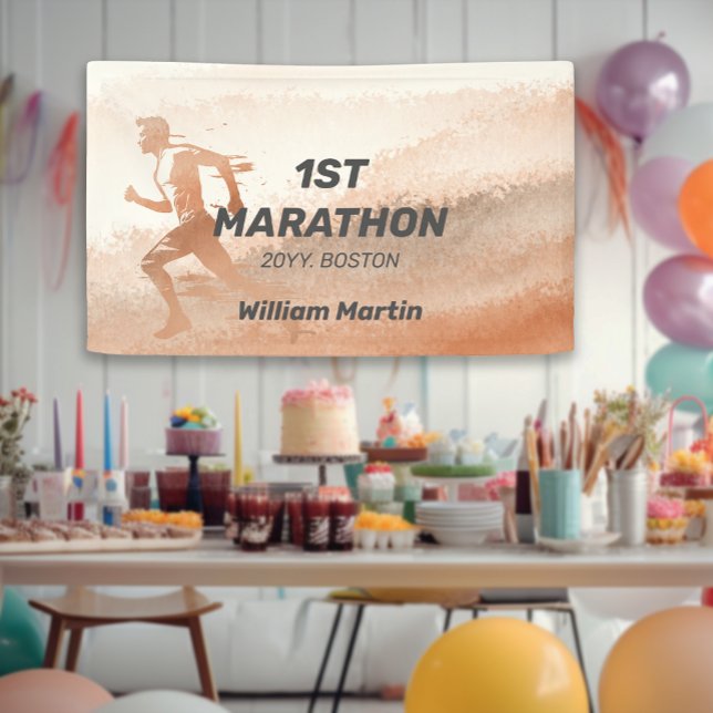 Custom Name 1ST Marathon-Post Marathon Party Banner (Custom Name 1ST Marathon-Post Marathon Party Banner)