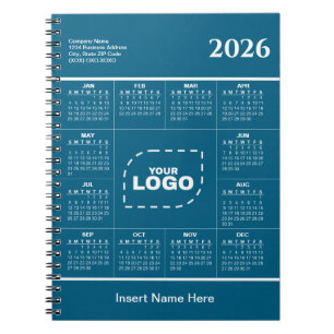 Custom Name 2026 Calendar Business Logo Notebook