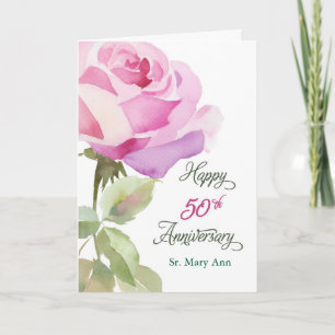 Custom Name 50th Anniversary Catholic Jubilee Nun Card