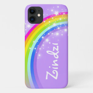 Custom name 6 letter rainbow violet iphone case