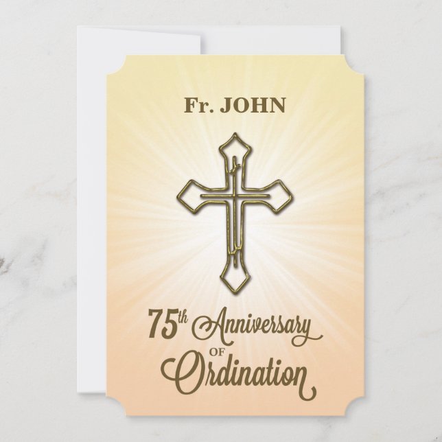 Custom Name 75th Anniversary of Ordination Invite (Front)