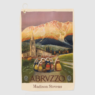 Custom name Abrvzzo Italy Vintage Travel Golf Towel