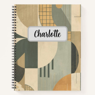 Custom name abstract artistic notebook