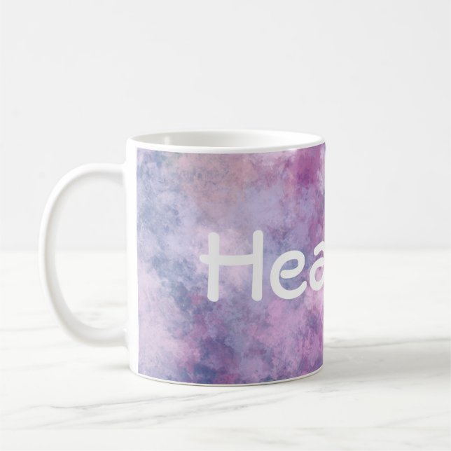 Custom Name Abstract Blue, Lilac, Pink Coffee Mug (Left)
