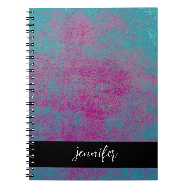 Custom name Abstract grunge texture Notebook (Front)