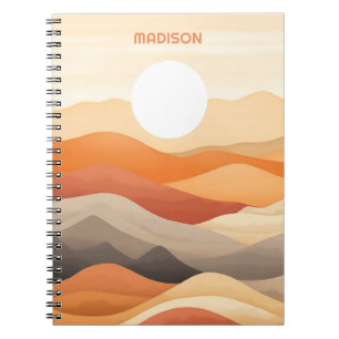 Custom Name Abstract Landscape Illustration Notebook