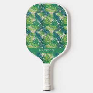 Custom name Abstract Palm Leaf Pattern Pickleball Paddle