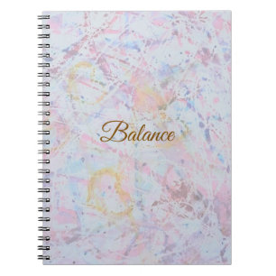 Custom Name Abstract Watercolor Pastel Splatter Notebook