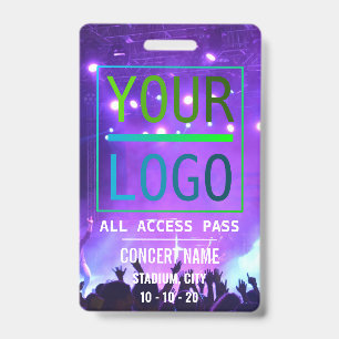 Custom name acess all access pass concert ID badge