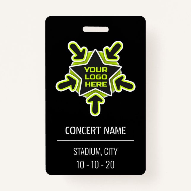 Custom name acess all access pass concert ID badge (Front)