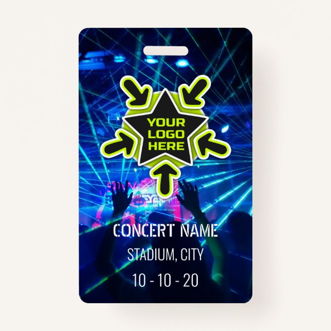 Custom name acess all access pass concert ID badge (Front)