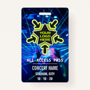 Custom name acess all access pass concert ID badge