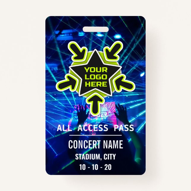 Custom name acess all access pass concert ID badge (Front)