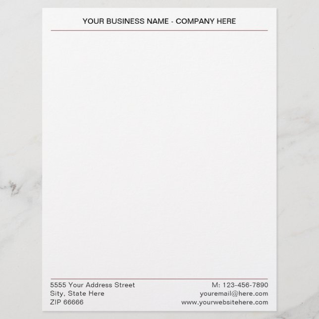 Custom Name Address Company Letterhead with Logo (Front)