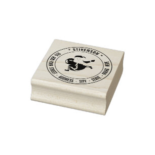 Custom Name Address Santa Christmas Rubber Stamp
