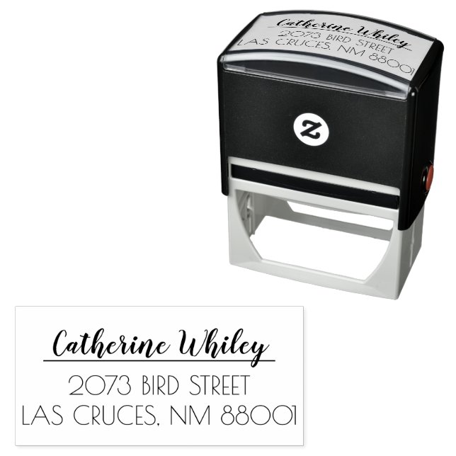 Custom Name Address Simple Personalised Self-inking Stamp (In Situ)