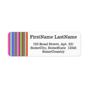 Custom Name/Address + Stripes of Various Colours Return Address Label