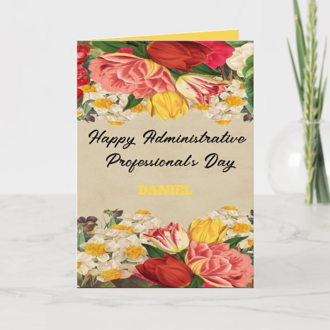 Custom Name Administrative Professional's Day 2025 Thank You Card (Front)
