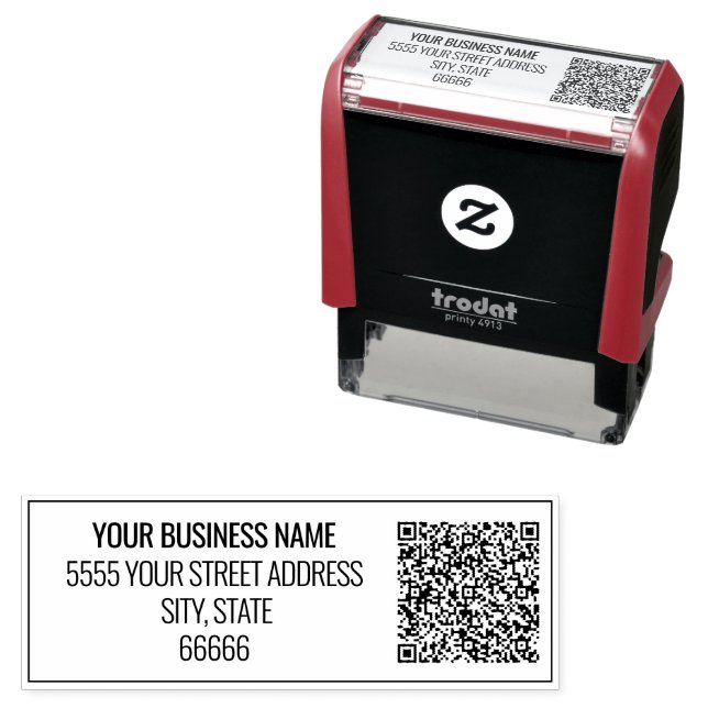 Custom Name Adress QR Code Self-inking Stamp (In Situ)