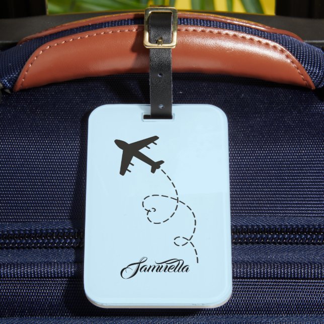 Custom name Aeroplane Destination Travel bridesmai Luggage Tag (Front Insitu 2)