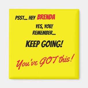 Custom Name Affirmation Yellow Colour Block Magnet