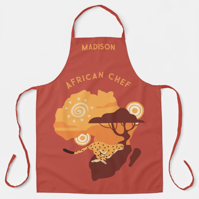 Custom Name Africa Apron (Front)