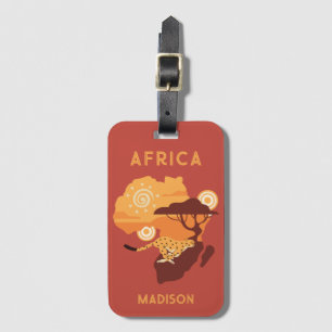 Custom Name Africa Luggage Tag