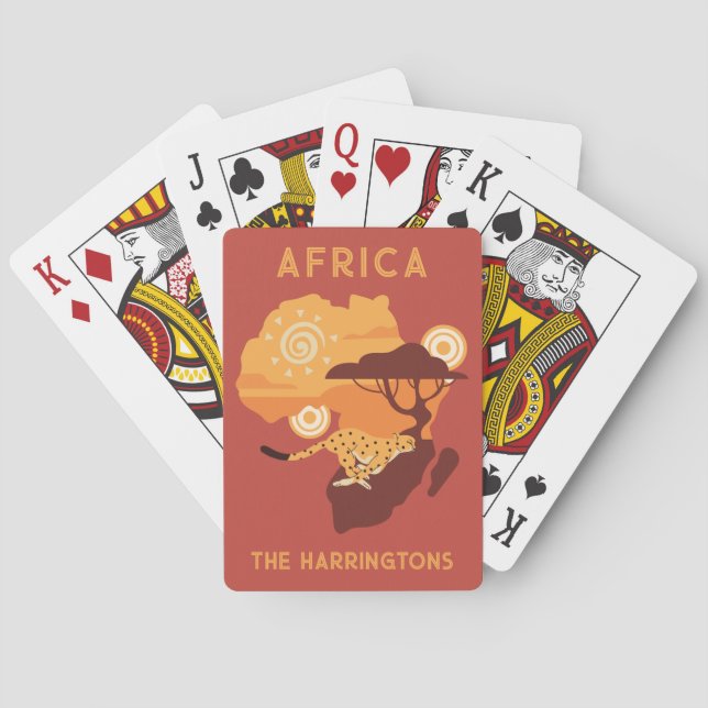 Custom Name Africa Playing Cards (Back)