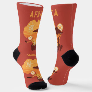 Custom Name Africa Socks